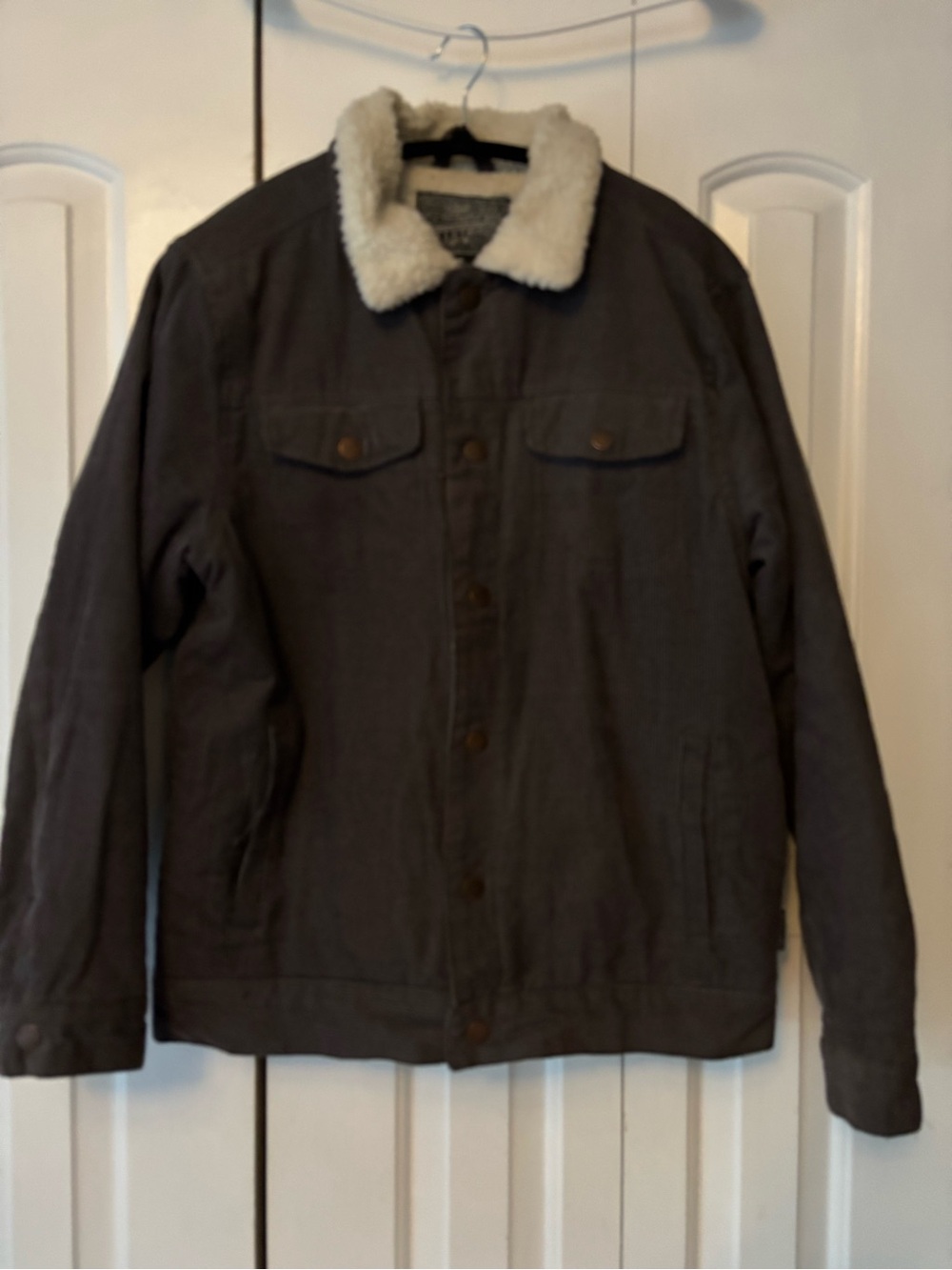 Brixton Dark Brown Jacket with Cream Sherpa Collar
